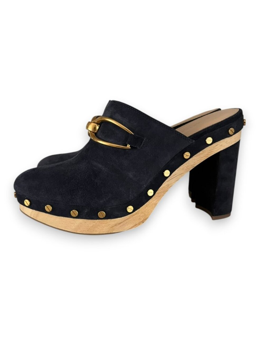 NWOT Blue Suede Veronica Beard Giles Clogs - Picture 2 of 4